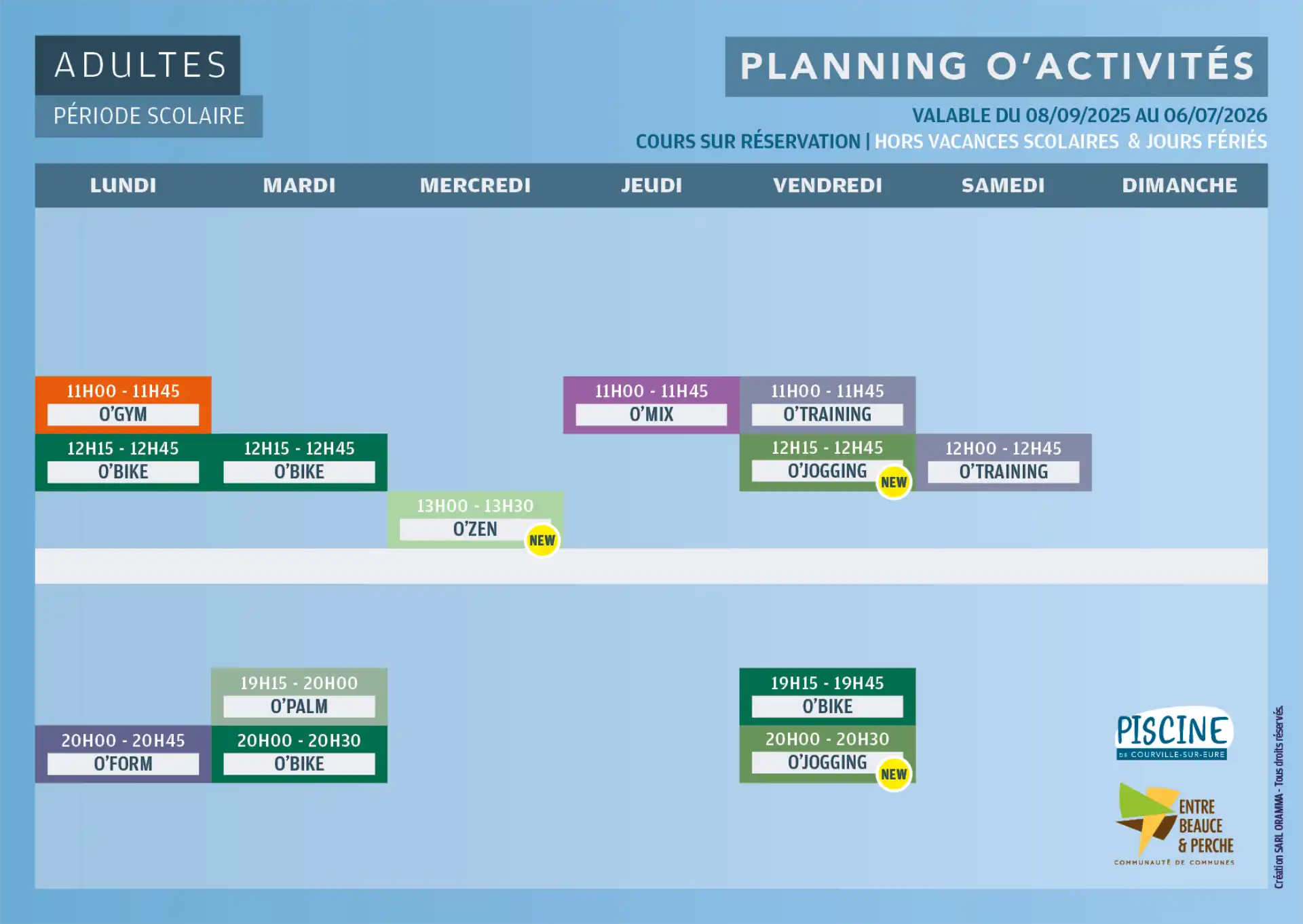 planning O'Activités adultes